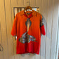 2000s Y2K Orange South Pole Graphic Button Shirt
