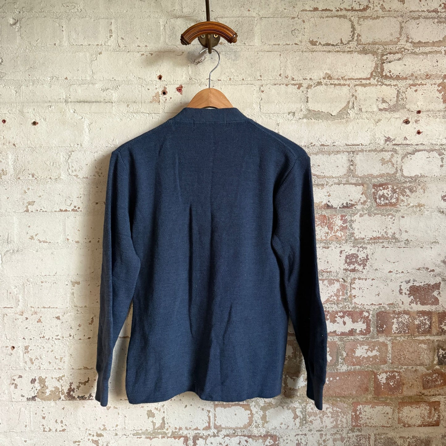 1960s Grey British Wool Knitted Cardigan Jumper