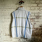 1980s White British Stripe Patterned Gillet Jacket