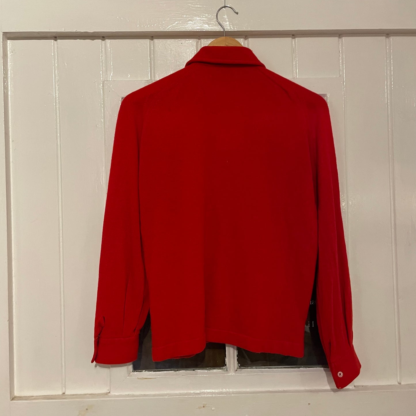 1970s Red Pringle Wool Dagger Collar Shirt