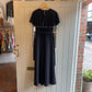 1970s Long Black Dress