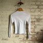 1970s White Long Sleeve Blank Cotton Top T-Shirt