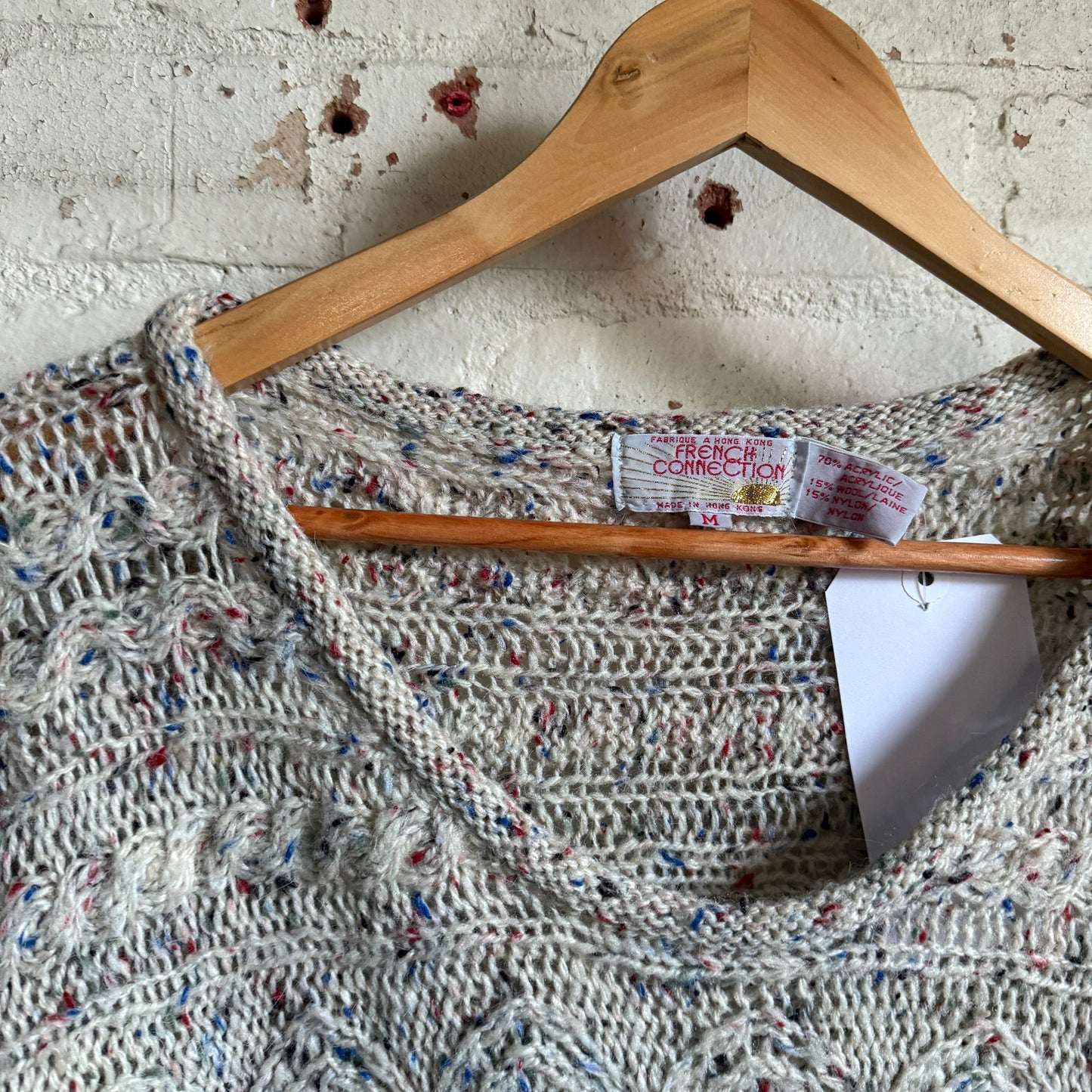 1980s Grey Knitted French Connection Jumper