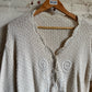 1980s Cream Cotton Knitted Cardigan Jumper