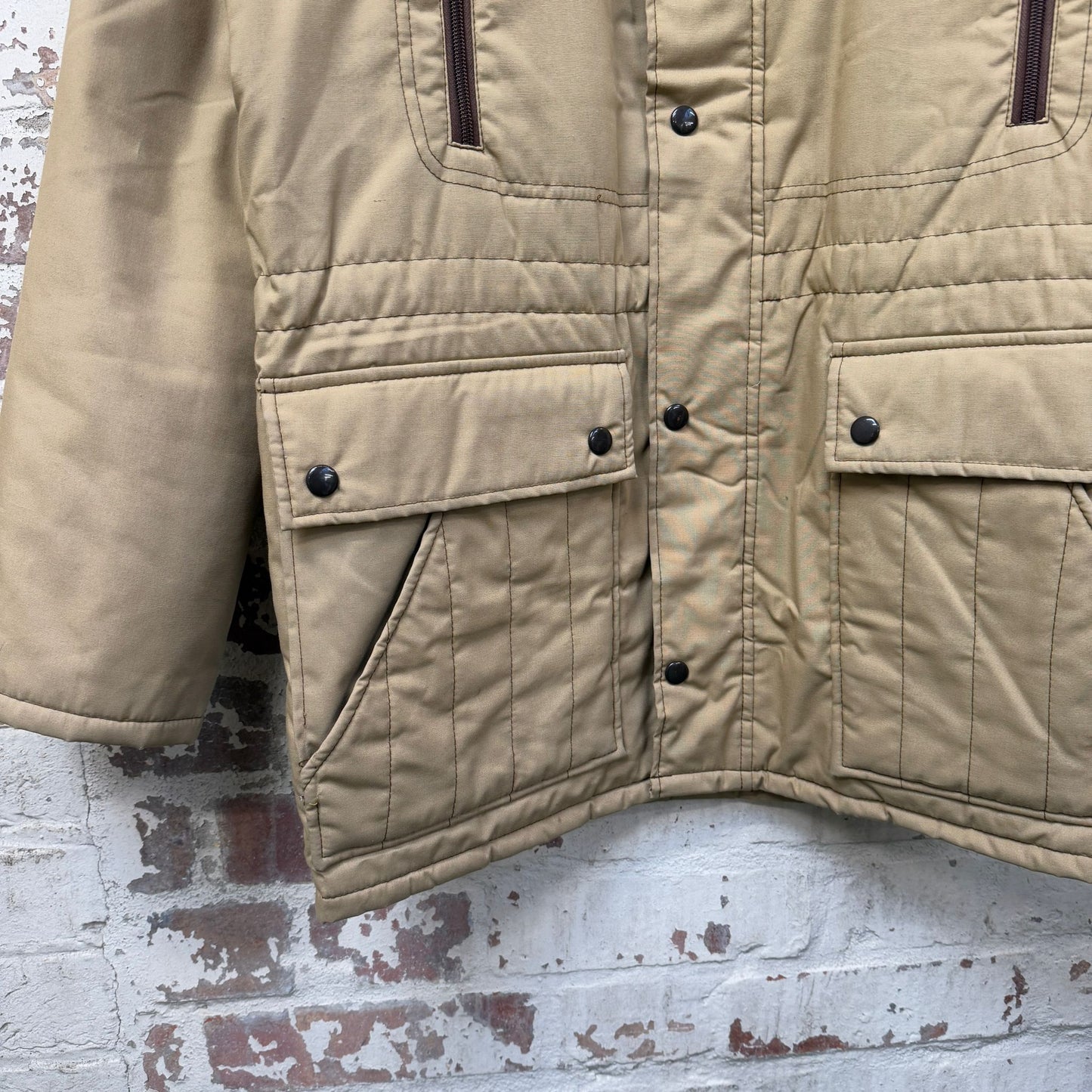 1970s Beige Padded Design Jacket