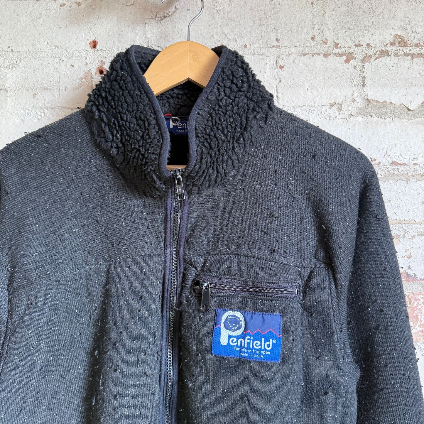 1990s Black Penfield Fleece Zip Jacket