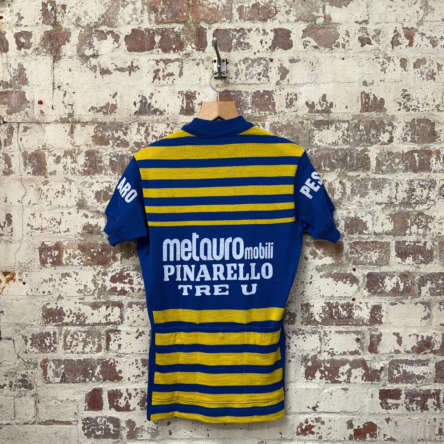1970s Blue Cycling Knitted Zip Top
