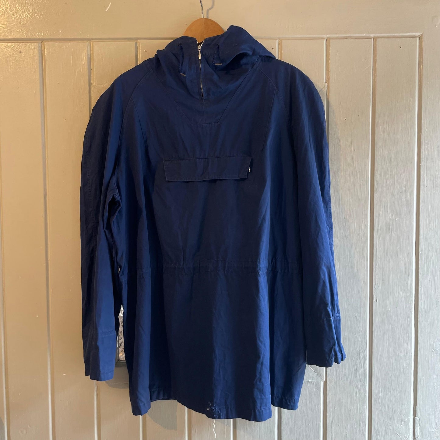 1970s Navy Cotton Smock Parka Pullover Jacket