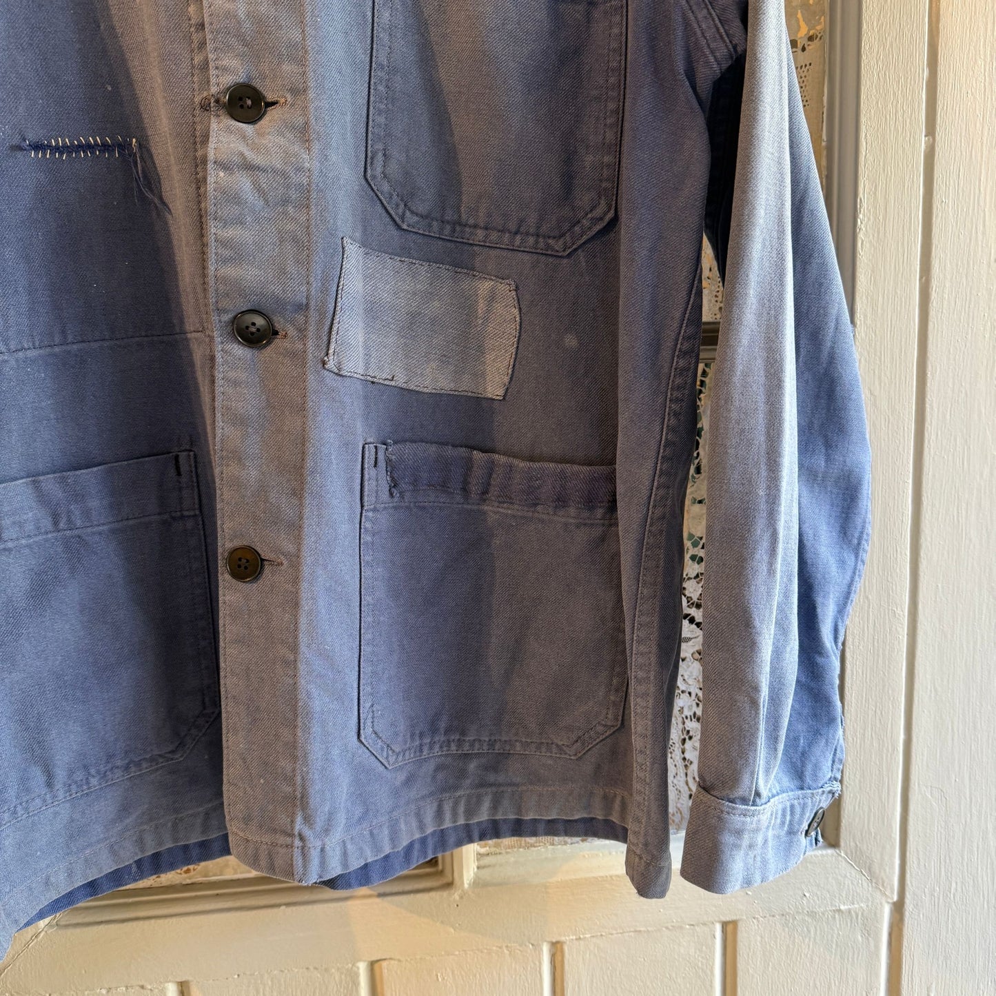 1950s Faded Distressed French Navy Work Jacket