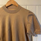 1970s Beige Italian Short Sleeved Knitted Mock Neck T-Shirt Top