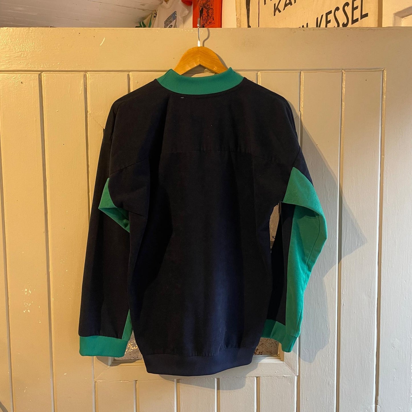 1980s Black and Green Italian Navy Sweatshirt