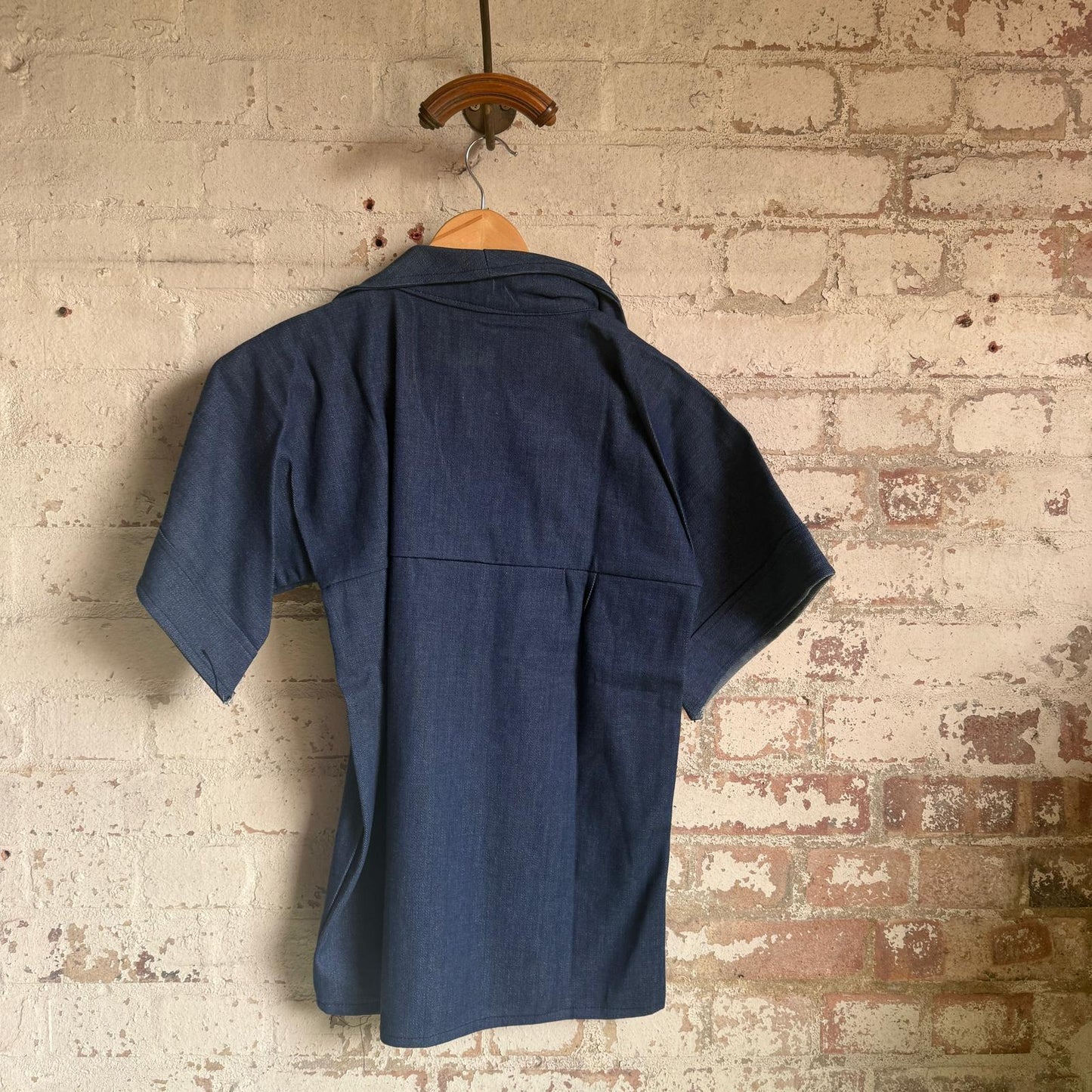1970s Denim Smock Shirt Top