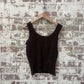 vintage 1970s 1980s Brown Knitted Tank Top Vest