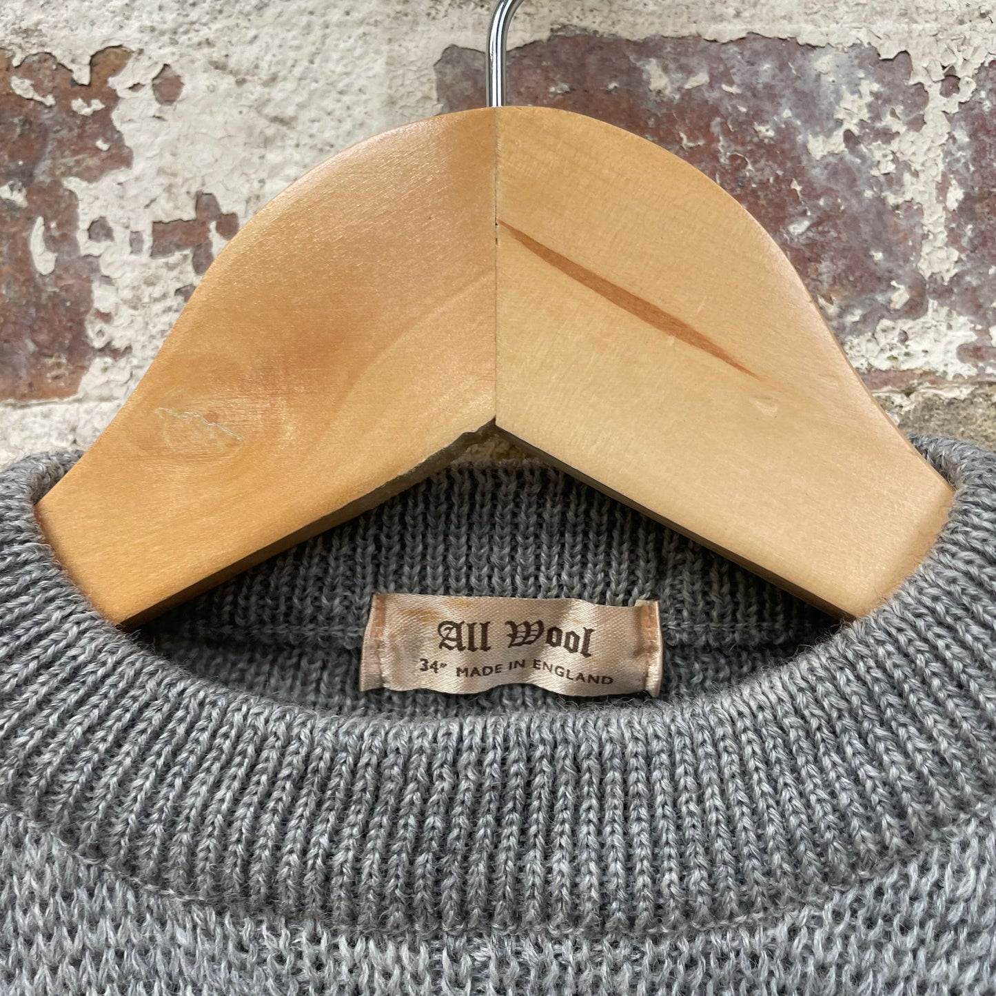 Vintage 1960s Grey Knitted Wool Jumper