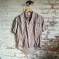 1980s Beige Cotton Detail Button Shirt
