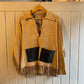 1950s Beige Fringe Leather Western Pullover Jacket Smock