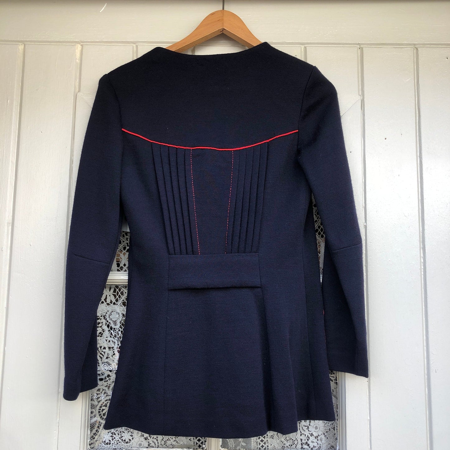 1970s Navy Double Breasted Italian Wool Jacket