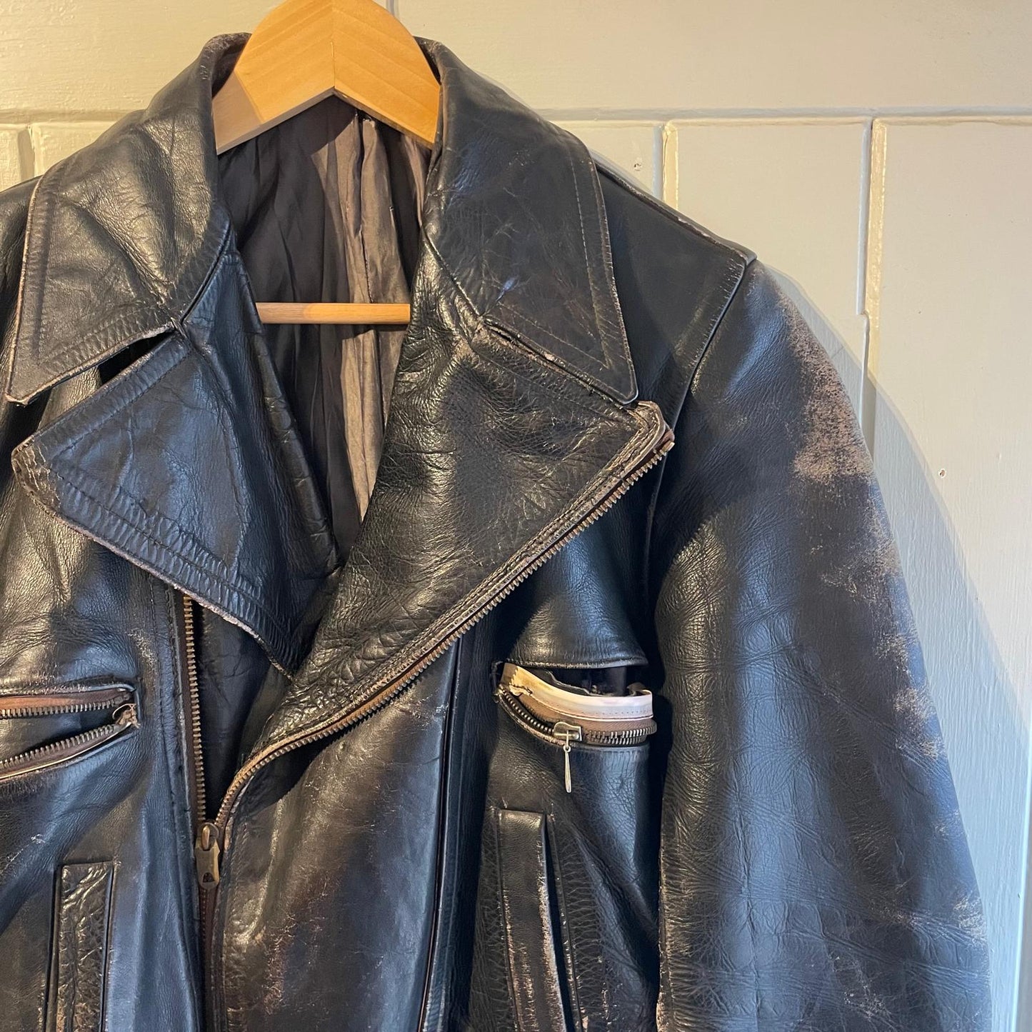 1950s 1960s Black Leather german / British Jacket