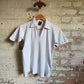 1960s White Waffle British Knitted Polo Shirt