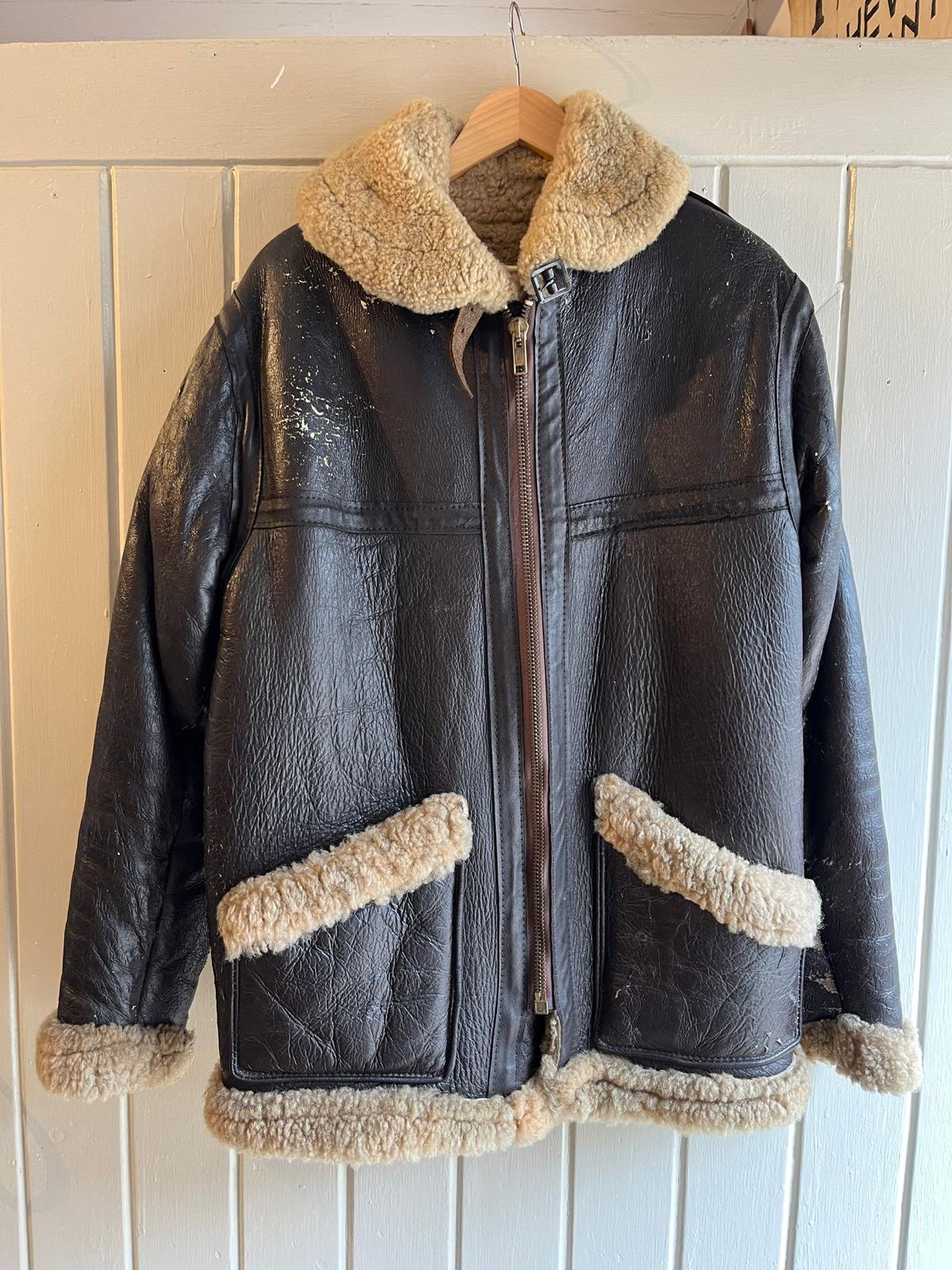 1960s Brown Leather Flight Aviator Jacket