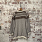 1980s Norwegian Button Up Knit Patterned Jumper