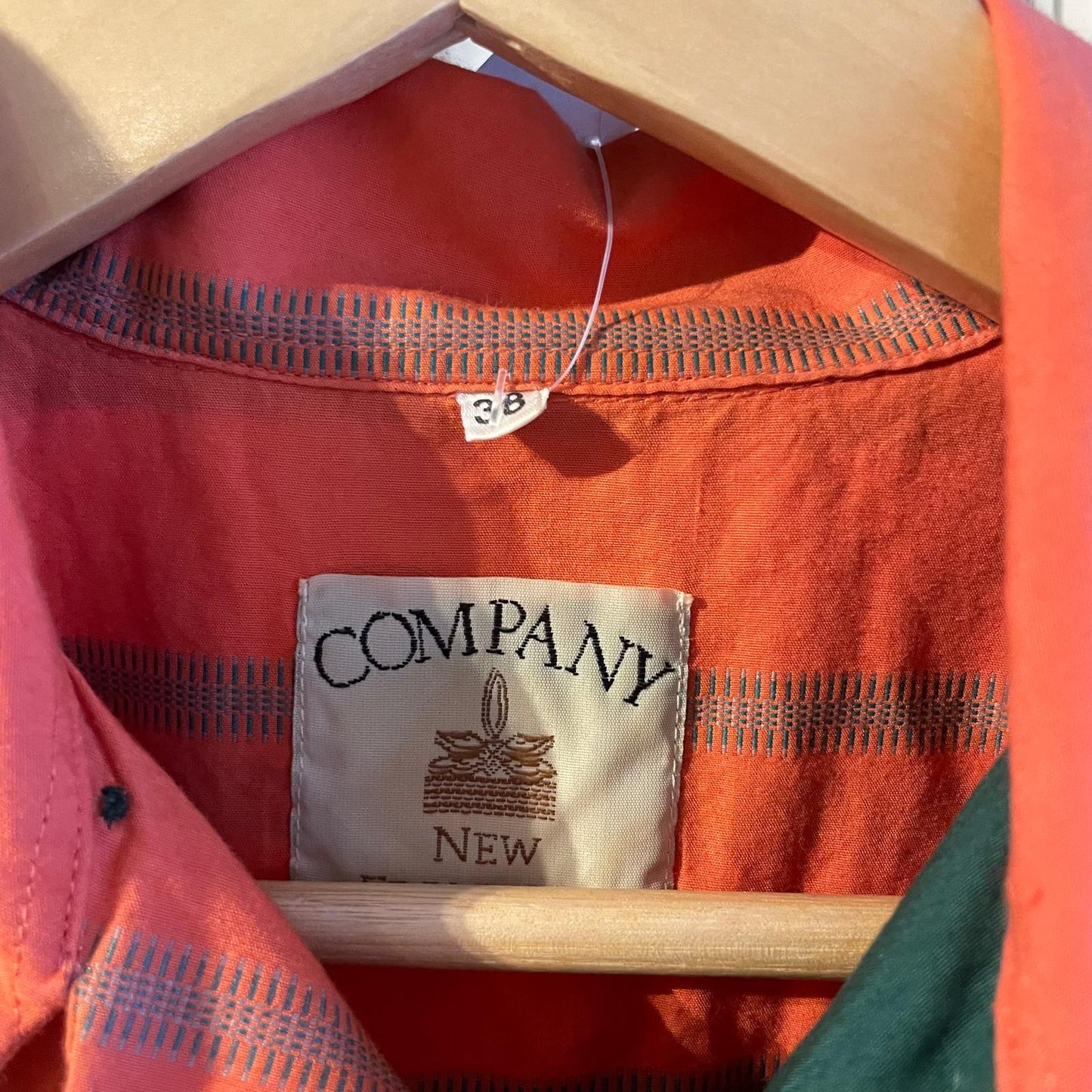 1970s Orange and Green Button up Shirt