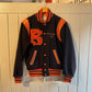 1980s Black and Orange Wool Varsity College Bomber Jacket