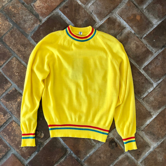 1970s Yellow Ringer Sweater - XS