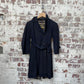 1930s 1940s Navy Gaberdine Belted Mac Jacket