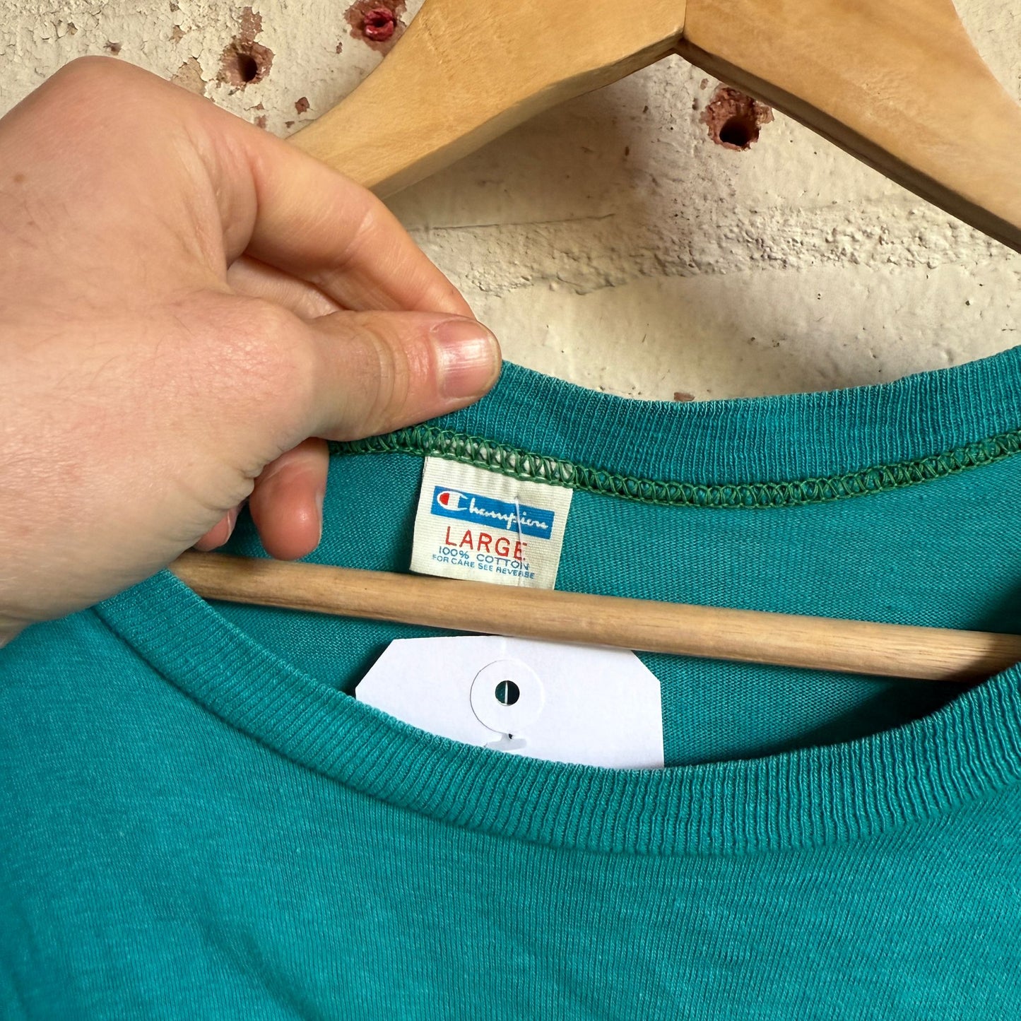 1980s Turquoise Champion Graphic T-shirt