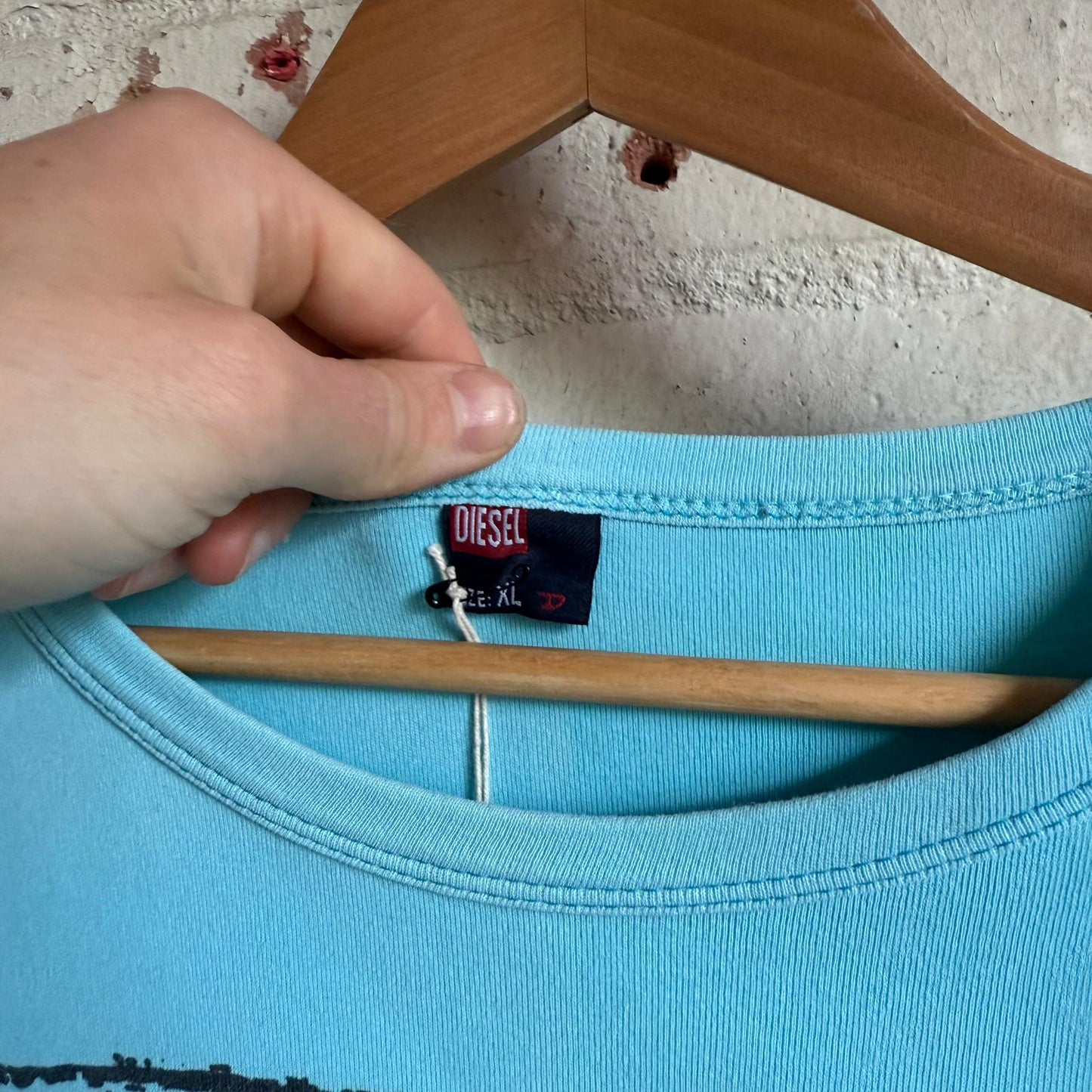 1990s Diesel Blue Graphic T-Shirt