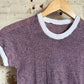 1970s Purple Knitted Raglan T-Shirt Top