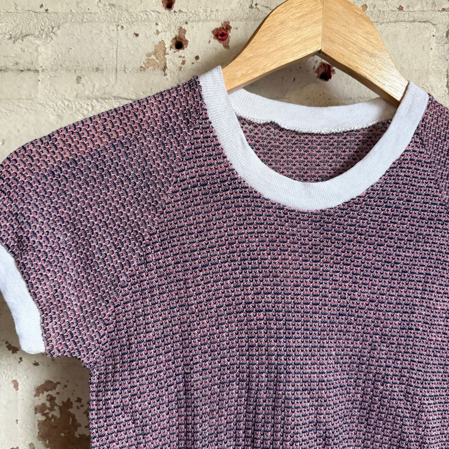 1970s Purple Knitted Raglan T-Shirt Top