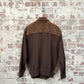 1970s Suede Leather Tootal Cardigan Jumper
