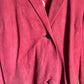 1970s Red Leather Suede Long Coat Jacket