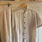 1970s Linen Button Two Piece Italian Suit