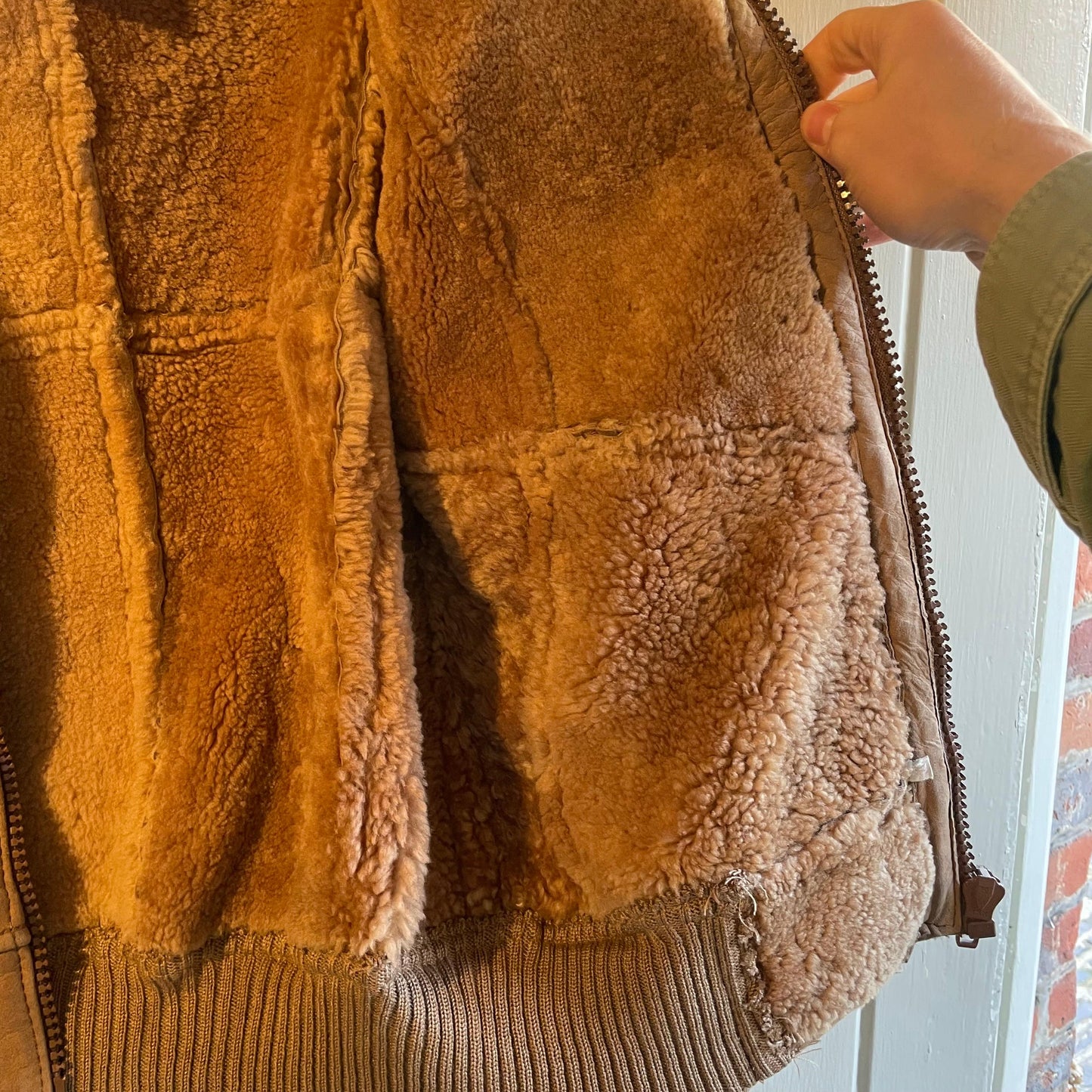 1970s Brown Suede Fur-lined Zip Jacket