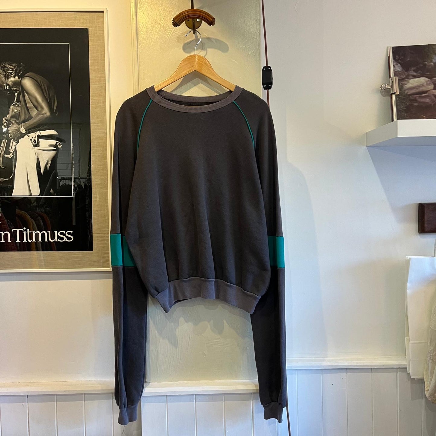 1980s Grey Unusual Sweatshirt with Long Arms