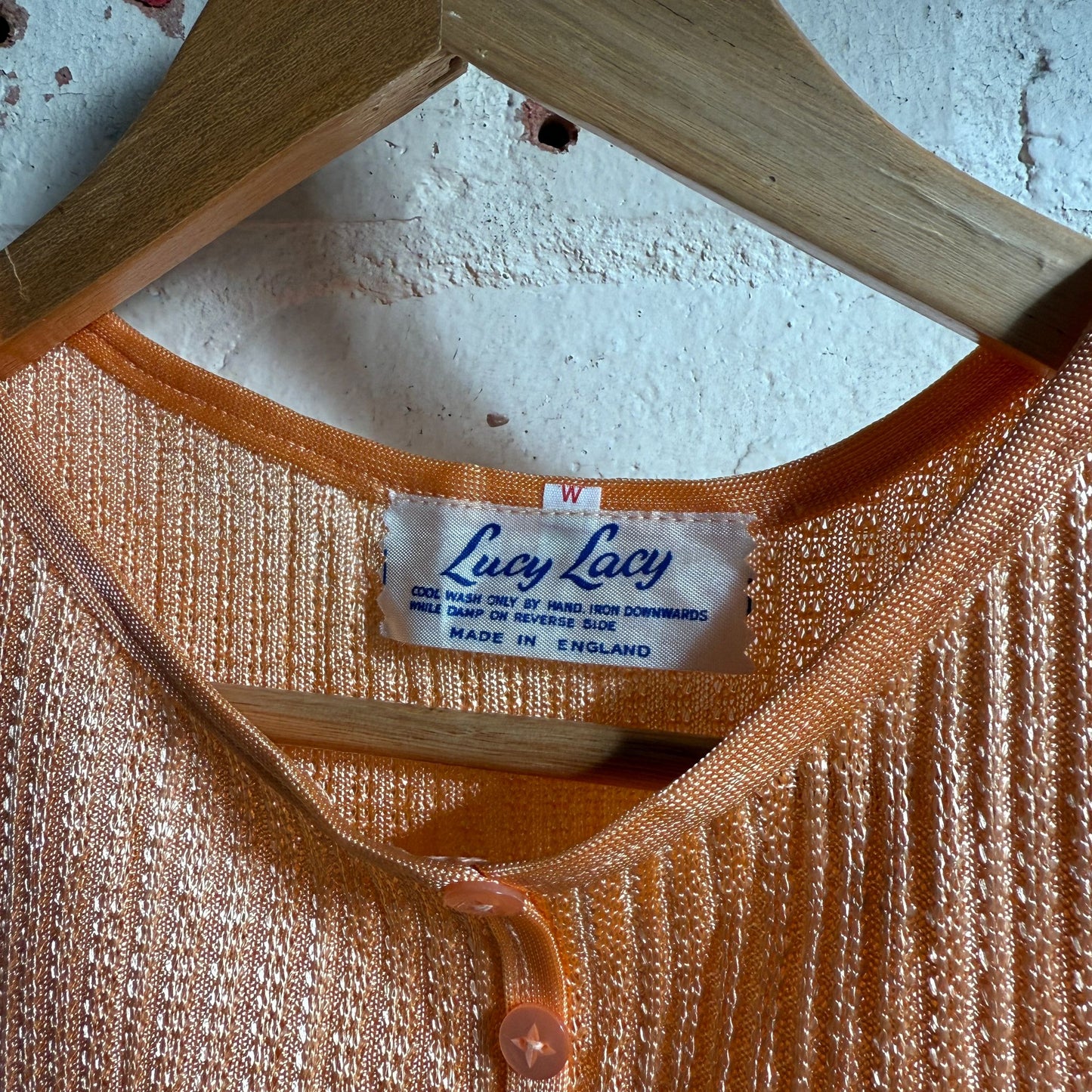 1960s British Rayon Orange Vest Blouse