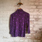 1970s Rayon Purple Graphic Loop Collar Shirt