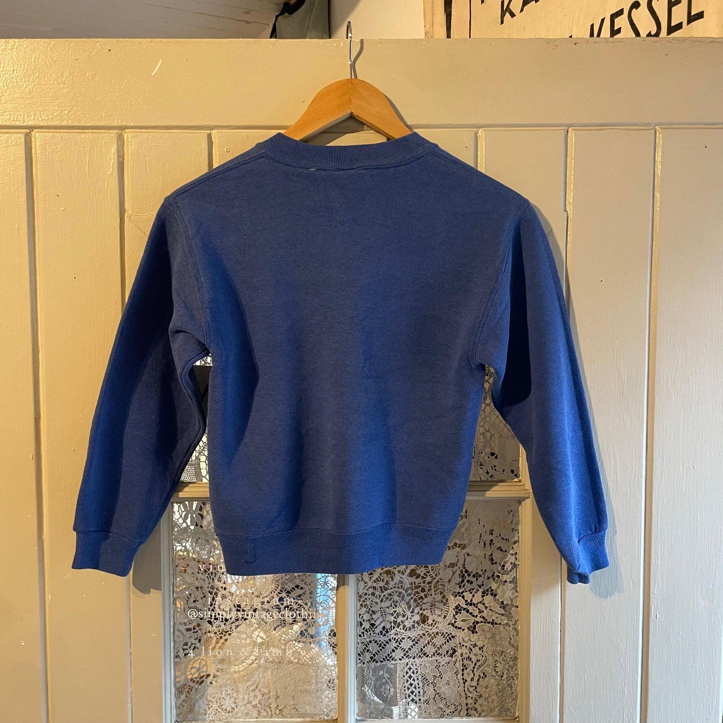 1980s Faded Blue Russel Athletic Blank Sweatshirt