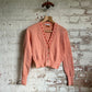 1950s Peach Knitted Cardigan Jumper
