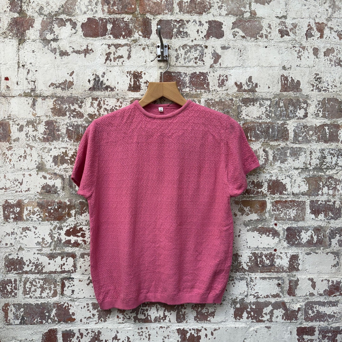 1960s Pink Wool Knitted T-Shirt Top