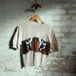 1980s Beige Knitted Tiger Print T-shirt Jumper T-Shirt