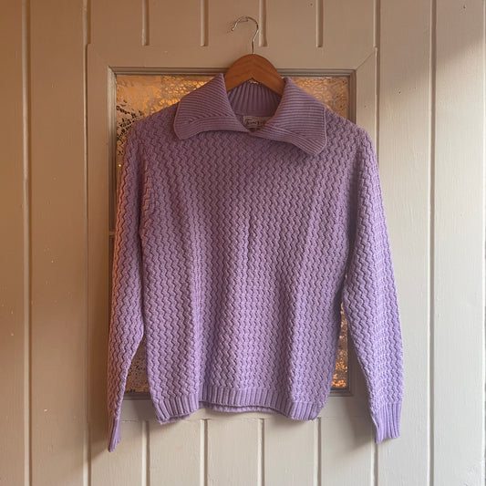 1950s Lilac Purple Wool Knitted Jumper