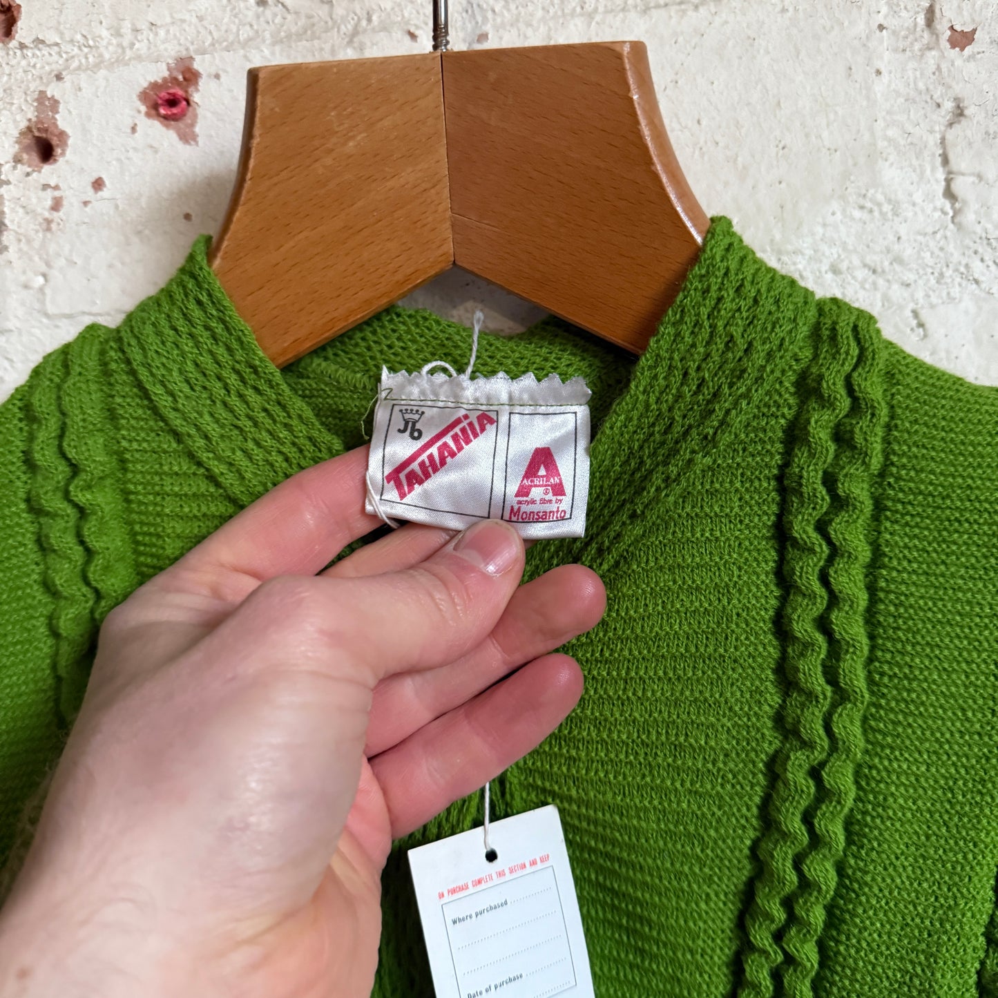1960s Forest Green British Knitted Cardigan jumper