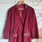 1970s Red Leather Suede Long Coat Jacket