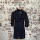 1930s 1940s Navy Gaberdine Belted Mac Jacket