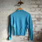 1950s Blue Wool British Knitted Cardigan