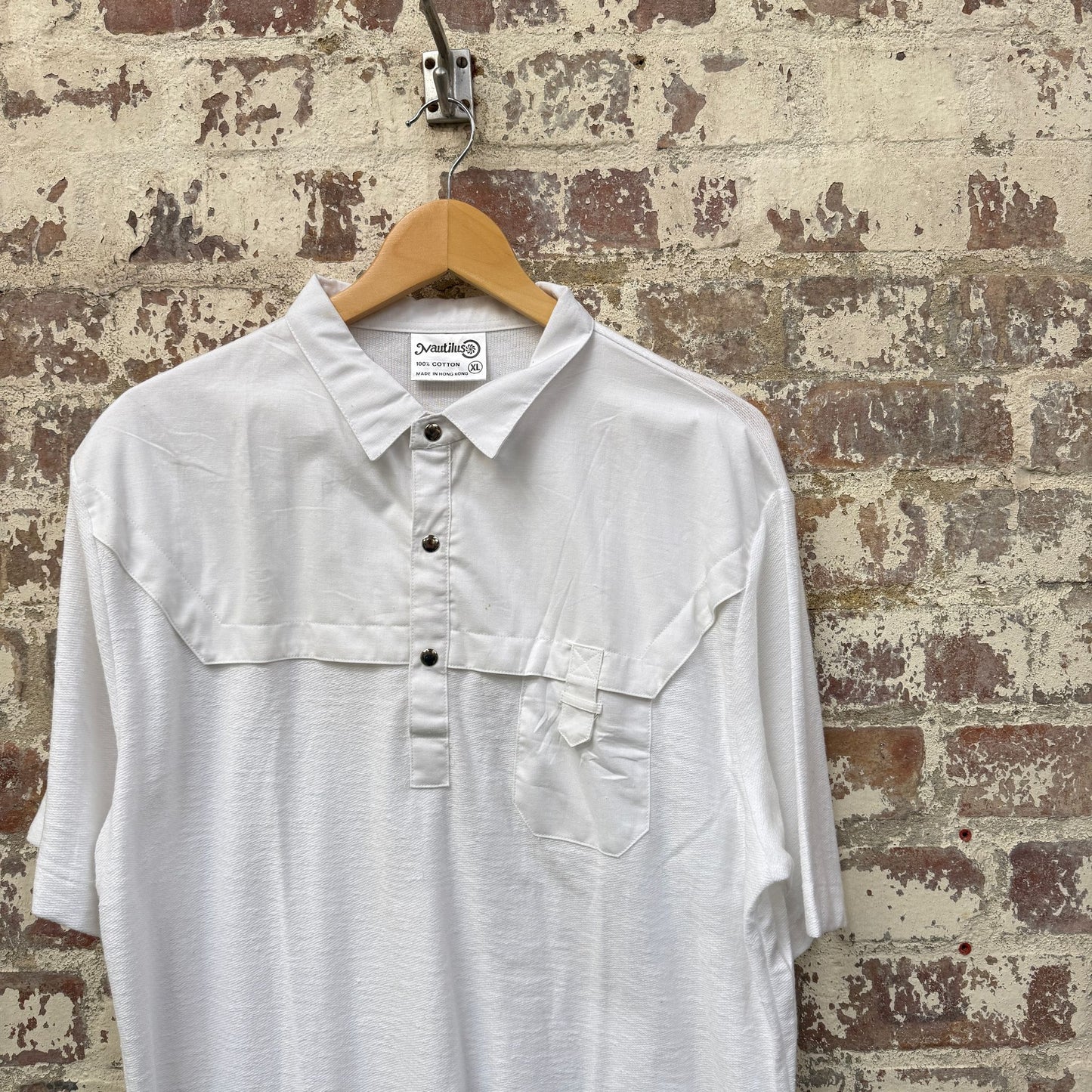 1980s White Cotton Polo Shirt